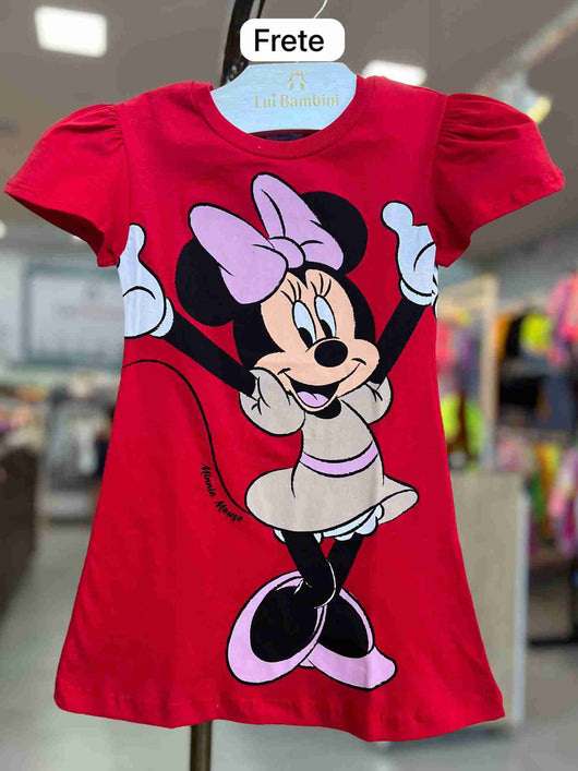 VESTIDO MANGA CURTA MINNIE MOUSE MENINA FAKINI