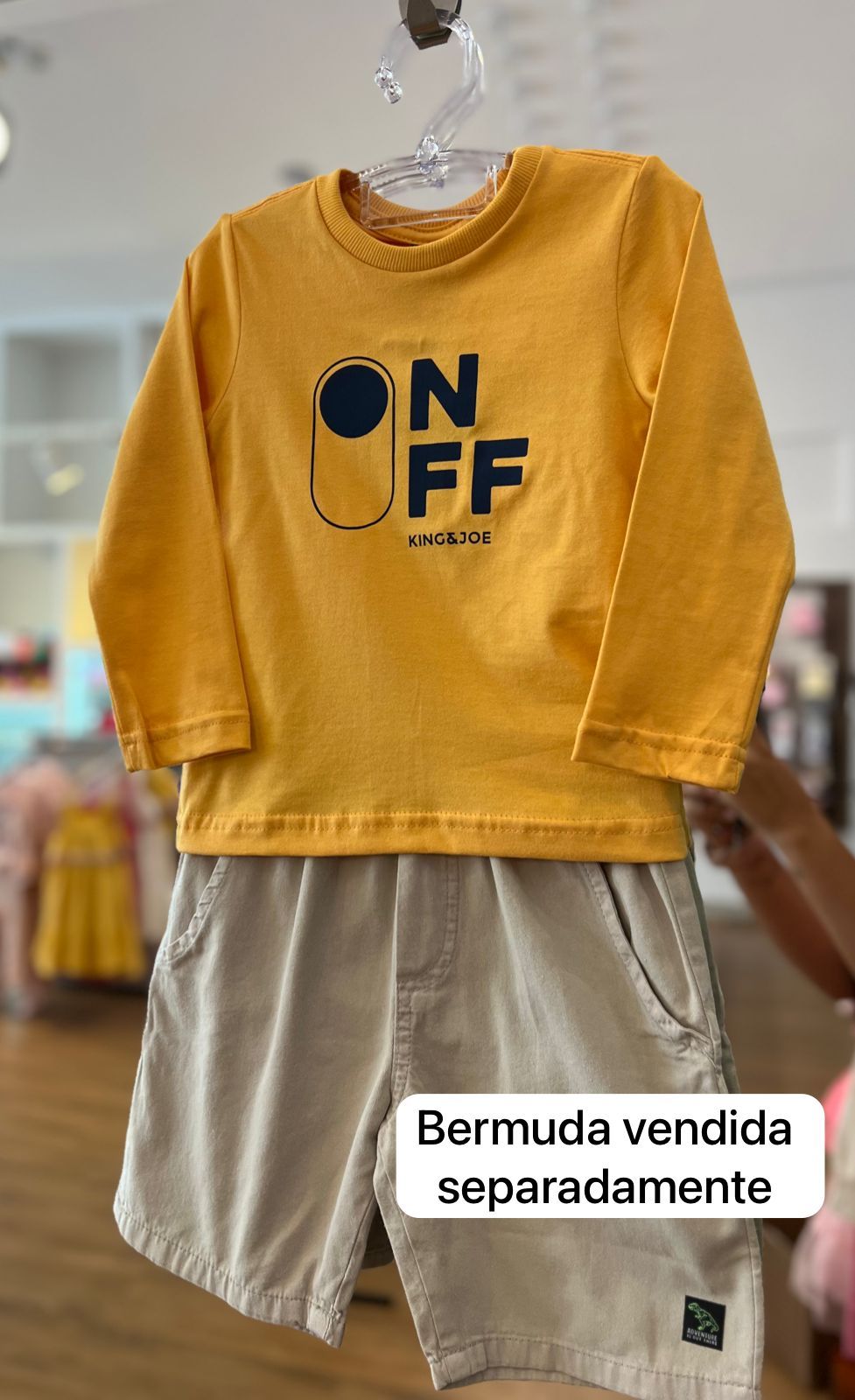 CAMISETA MANGA LONGA ON OFF GOLA REDONDA MENINO KING&JOE