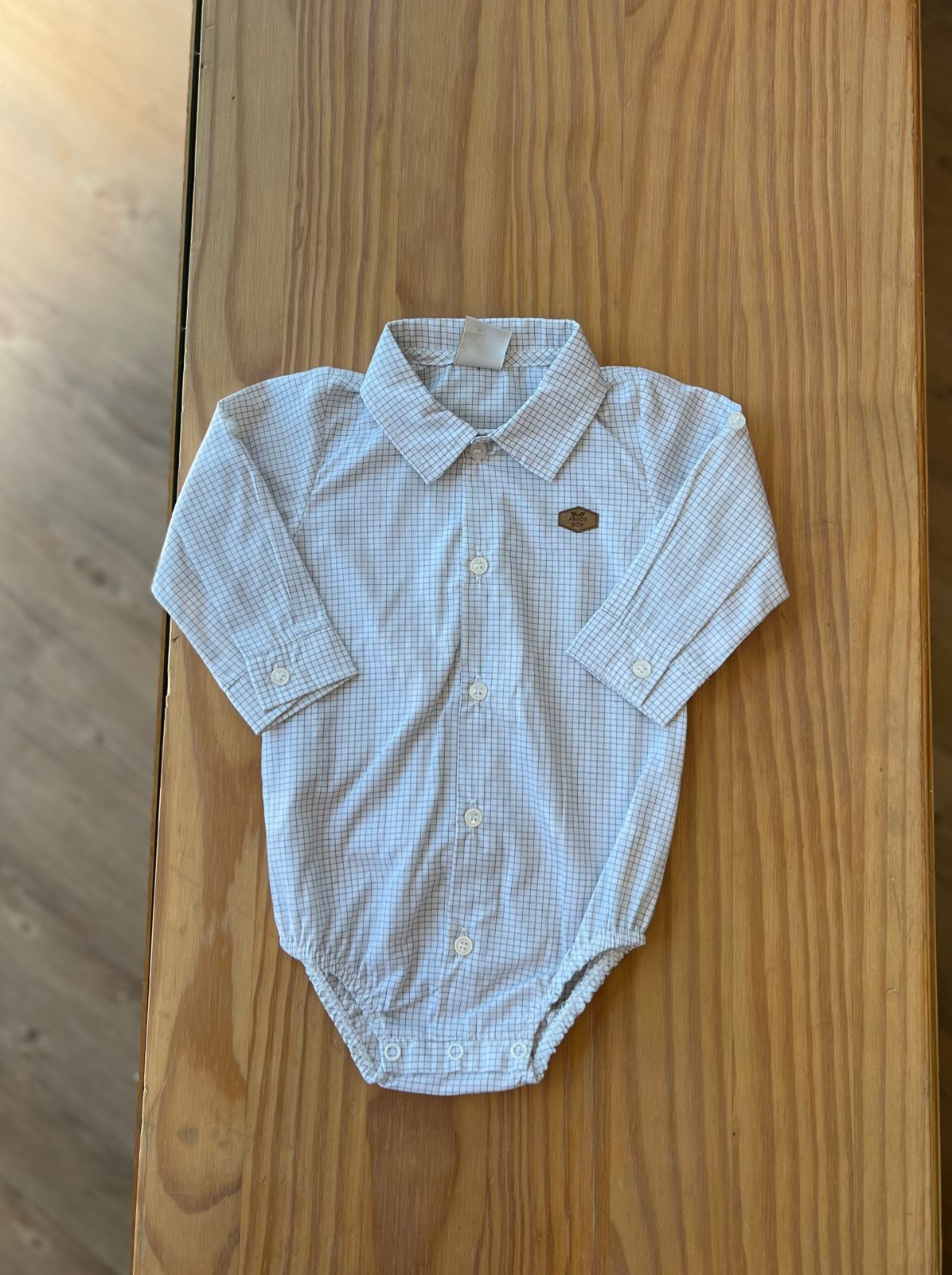 BODY CAMISA MANGA LONGA MAQUINETADO REVERSÍVEL COM GOLA MENINO ANJOS BABY