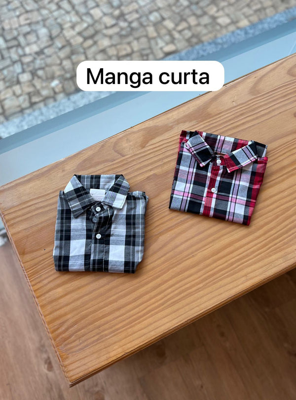 CAMISA MANGA CURTA XADREZ LISTRA QUADRICULADA UNISSEX LUI BAMBINI