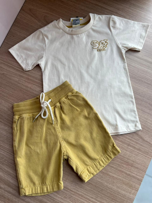 CONJUNTO CAMISETA MANGA CURTA SURF RIDERS E BERMUDA MENINO HAVE FUN