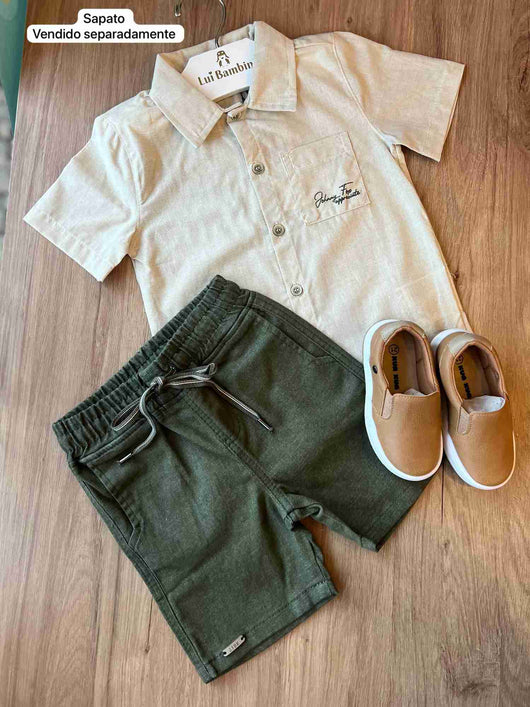CONJUNTO CAMISA MC BERMUDA SARJA COM ELASTANO MENINO JOHNNY FOX
