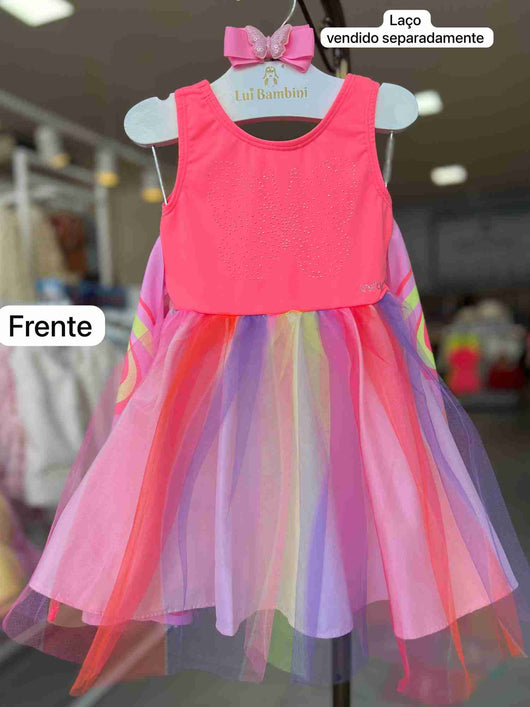 VESTIDO FANTASIA REGATA DE BORBOLETA TULE UV50+ MENINA INFANTI