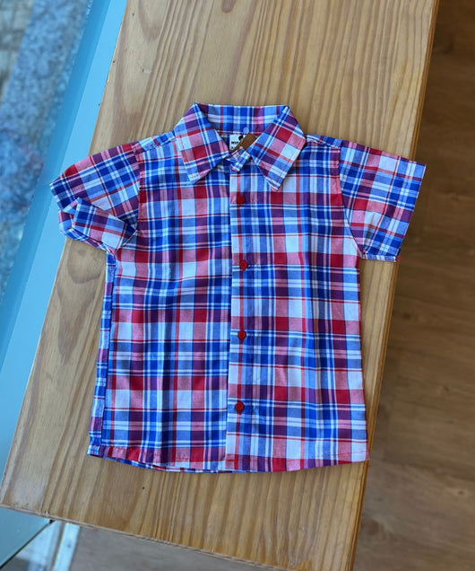 CAMISA XADREZ MANGA CURTA UNISSEX LUI BAMBINI
