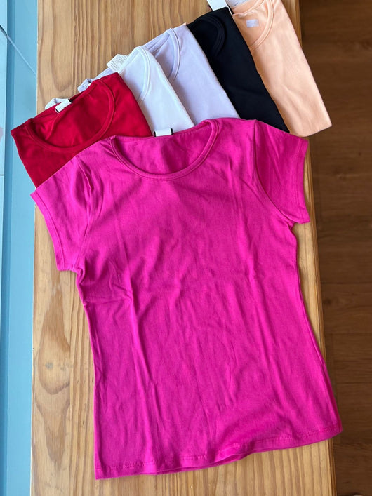 BLUSA MANGA CURTA LISA EM MALHA MENINA PULLA BULLA