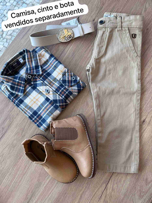 CALÇA SARJA ALFAIATARIA MENINO LOOK JEANS