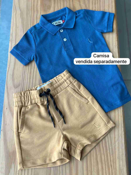 BERMUDA MOLETOM BOLSO E CADARÇO COM BORDADO MENINO RESERVA MINI