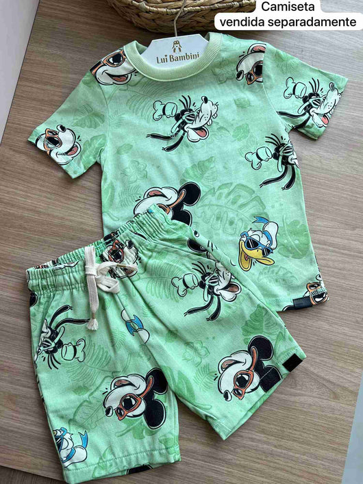 BERMUDA PERSONAGENS DISNEY PATETA MICKEY E DONALD BOLSO FACA MENINO YOUCCIE