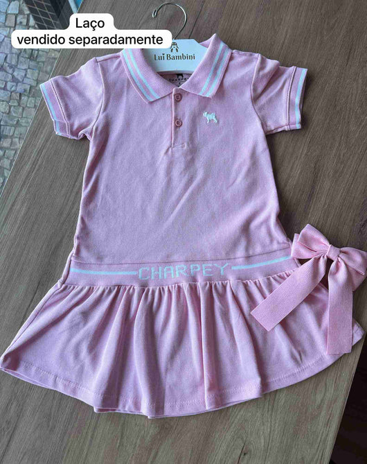VESTIDO MANGA CURTA GOLA POLO LISTRAS MENINA CHARPEY