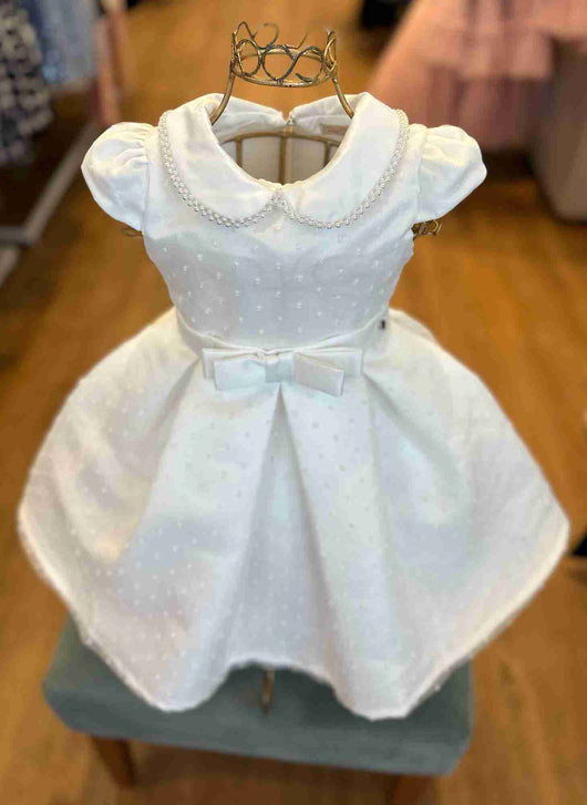 VESTIDO MC PEROLAS FAIXA PIPOQUINHA MENINA PETIT CHERIE