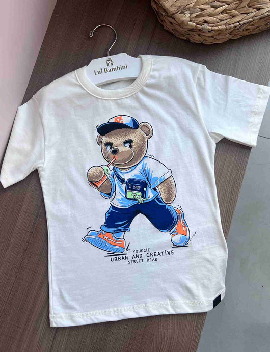 CAMISETA MANGA CURTA URSO URBAN CREATIVE MENINO YOUCCIE