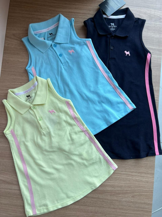 VESTIDO REGATA POLO PIQUET MINIMALISTA DOG MENINA CHARPEY