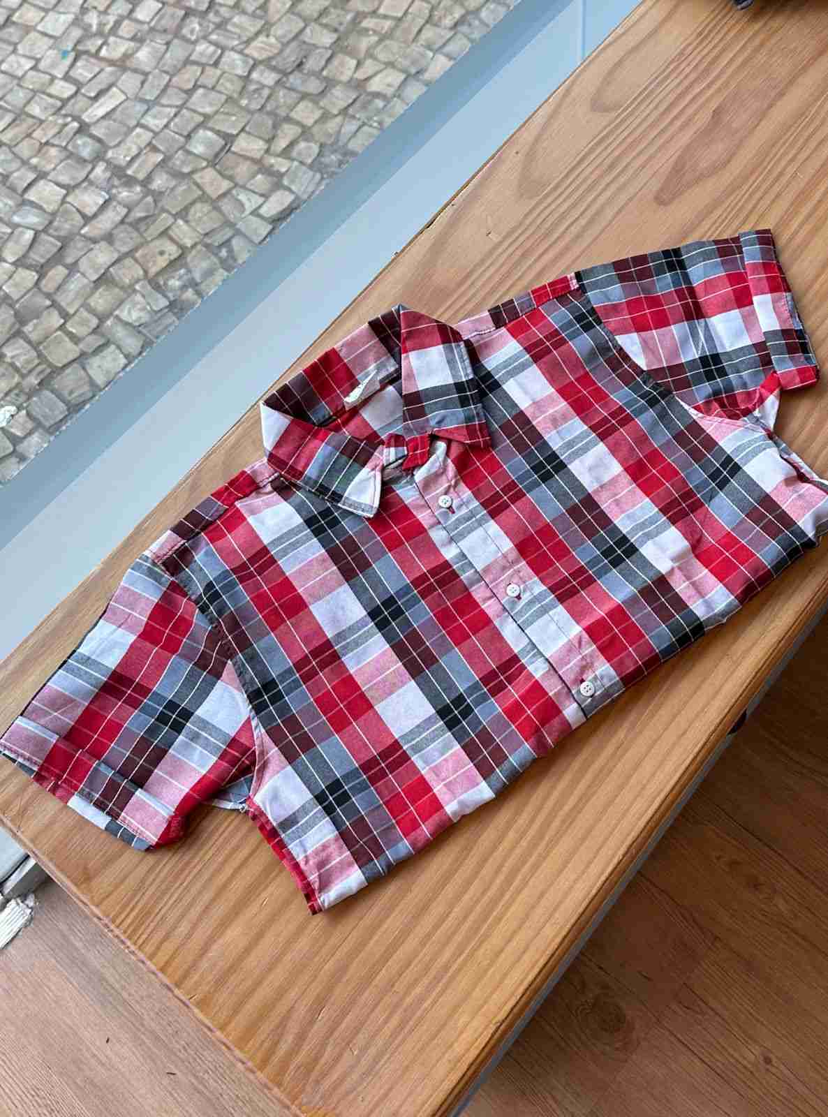 CAMISA XADREZ MANGA CURTA QUADRICULADA UNISSEX LUI BAMBINI