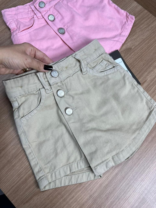 SHORT SAIA 3 BOTÕES BOLSOS MENINA FAKINI