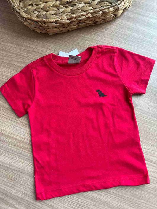 CAMISETA MANGA CURTA MINIMALISTA CACHORRO BÁSICA LISA MENINO QUIMBY20158