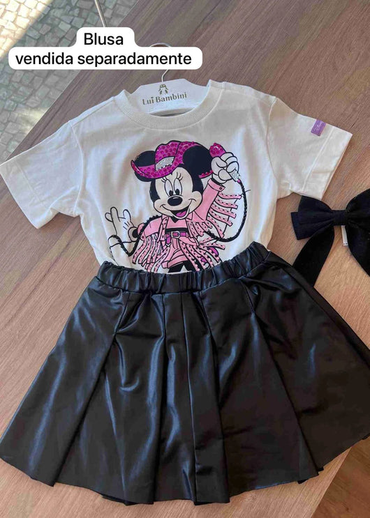 SHORT SAIA CIRRE COURO MENINA ANJOS BABY