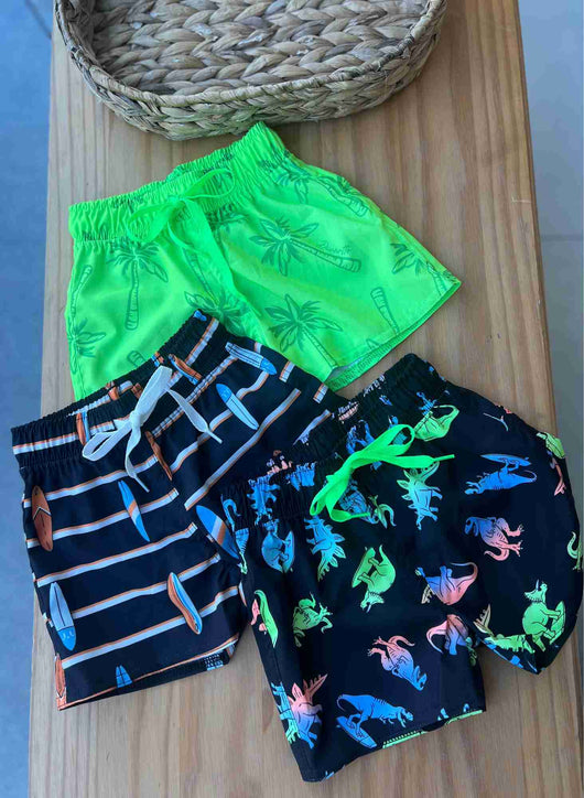 Bermuda Cadarço Nylon Coqueiro Praia Uv50+ Menino Divertto