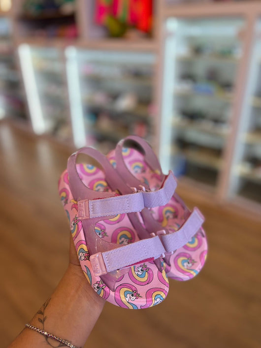 SANDÁLIA MINI MELISSA MIX COM DUPLO VELCRO UNICÓRNIOS MENINA MELISSA