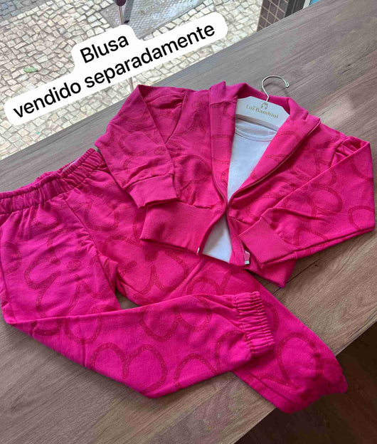 CONJUNTO JAQUETA MANGA LONGA E CALÇA MENINA FAKINI