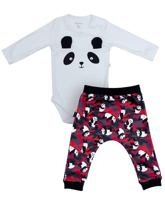 CONJUNTO BODY MANGA LONGA E CALÇA PANDAS MENINO GROW UP PRO45