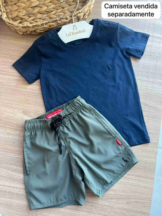 BERMUDA PRAIA BOLSO PICA PAU MINIMALISTA CADARÇO MENINO RESERVA MINI