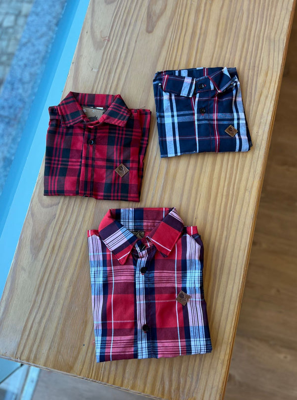 CAMISA XADREZ MANGA CURTA UNISSEX LUI BAMBINI