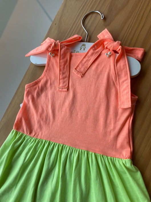 VESTIDO MARIAS COM ALÇA AJUSTÁVEL E PÉROLAS MENINA BICHO BAGUNÇA
