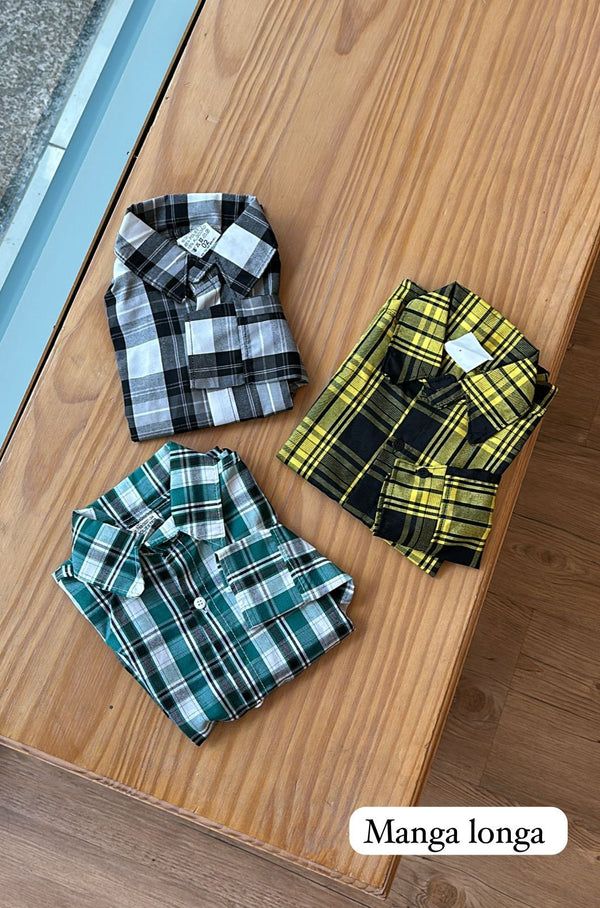 CAMISA XADREZ MANGA LONGA QUADRICULADA UNISSEX LUI BAMBINI