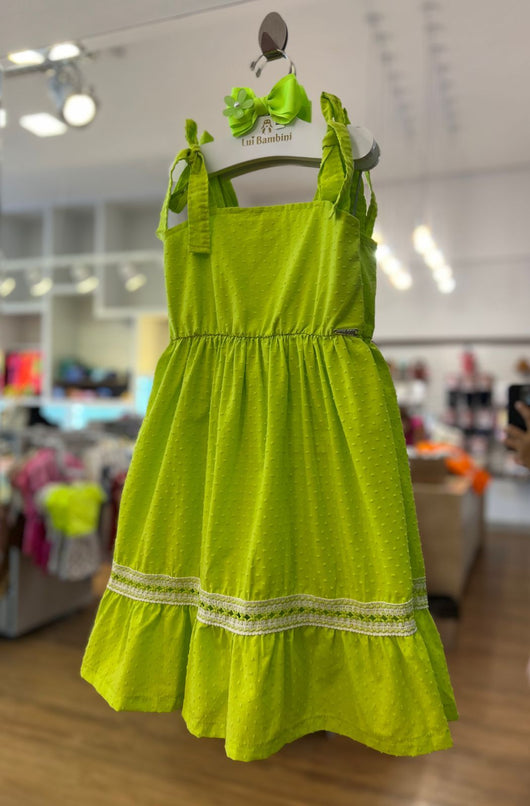 VESTIDO MIDI COM ALCA DE AMARRACAO PASSION POA E RENDAS MENINA NINA GO PRO40