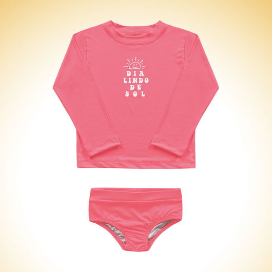 Conjunto Blusa Manga Longa E Calcinha Solzinho Protecao Uv50+ Menina Fakini