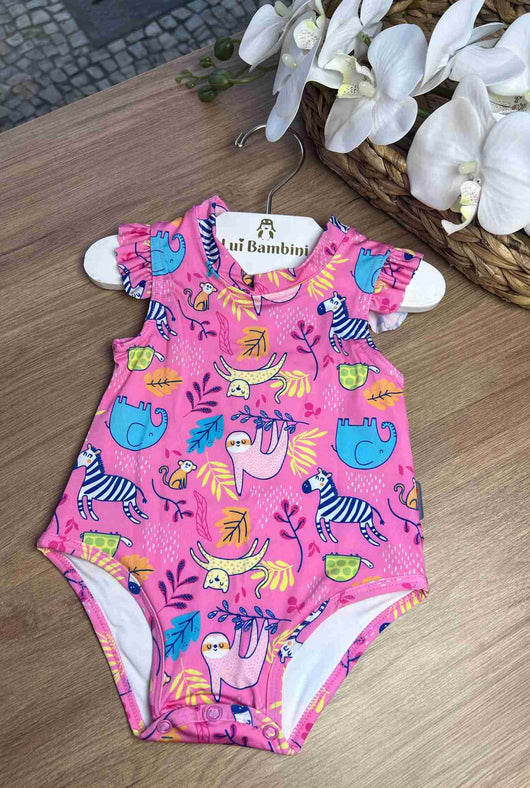 MAIÔ REGATA COM BABADO FLORESTA ZÍPER MENINA TIP TOP