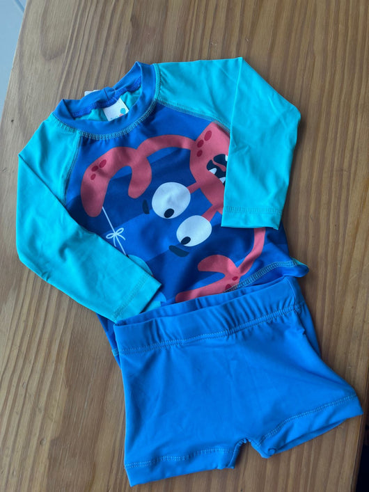 CONJUNTO CAMISA MANGA LONGA E SUNGA BOXER SIRÍ PESCADOR PROTEÇÃO UV50+ MENINO TIP TOP