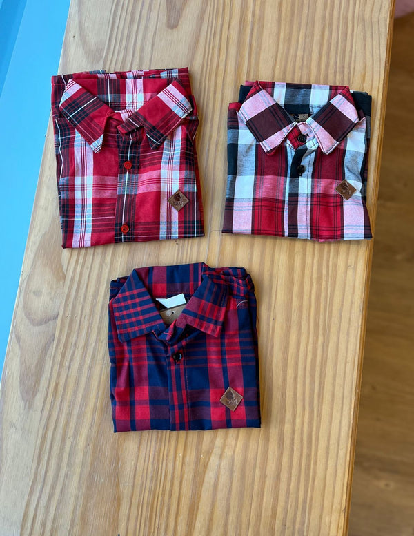 CAMISA XADREZ MANGA CURTA UNISSEX LUI BAMBINI