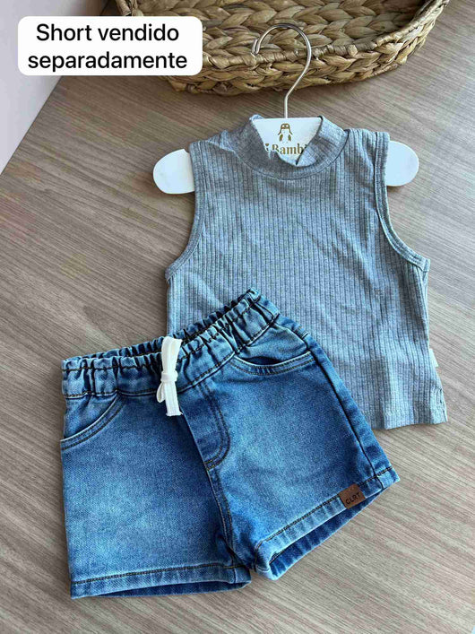 BLUSA REGATA CANELADA GOLA ALTA MENINA ELIAN