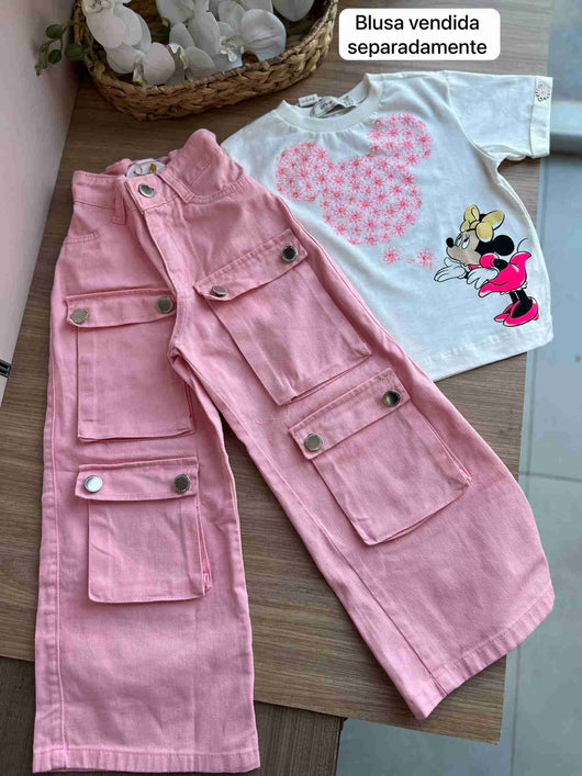 CALÇA CARGO BOLSOS BOTÕES MENINA LUI BAMBINI2
