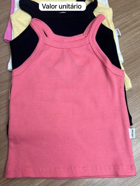 BLUSA ALÇA CANELADA LISA BÁSICO MENINA ELIAN