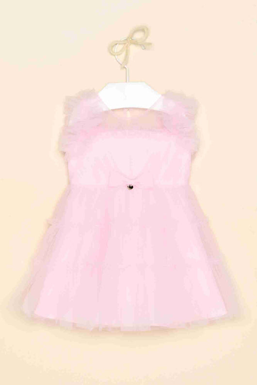 VESTIDO MANGA CURTA TULE LAÇO ZÍPER SQUAD MENINA PETIT CHERIE