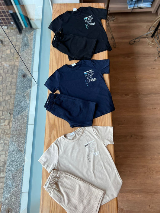 CONJUNTO CAMISETA MANGA CURTA GAME MODE ON COM BERMUDA BOLSO MENINO FAKINI