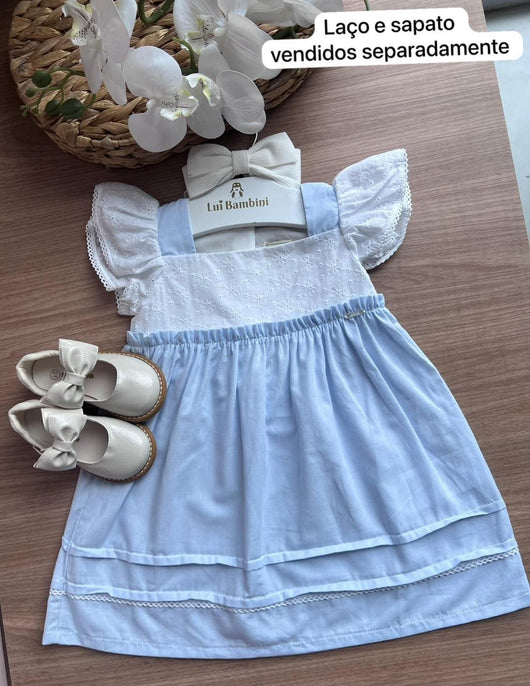 VESTIDO MANGA CURTA BABADO RENDA FLORES MENINA ANIMÊ