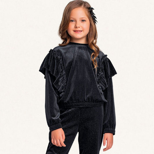 CONJUNTO BLUSAO MANGA LONGA E CALCA AVELUDADA MENINA FAKINI