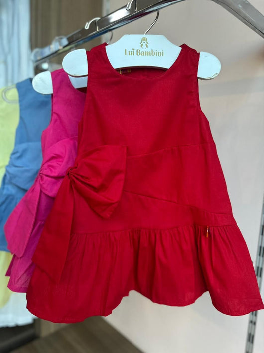 VESTIDO REGATA LAÇO LATERAL BABADO MENINA LUI BAMBINI