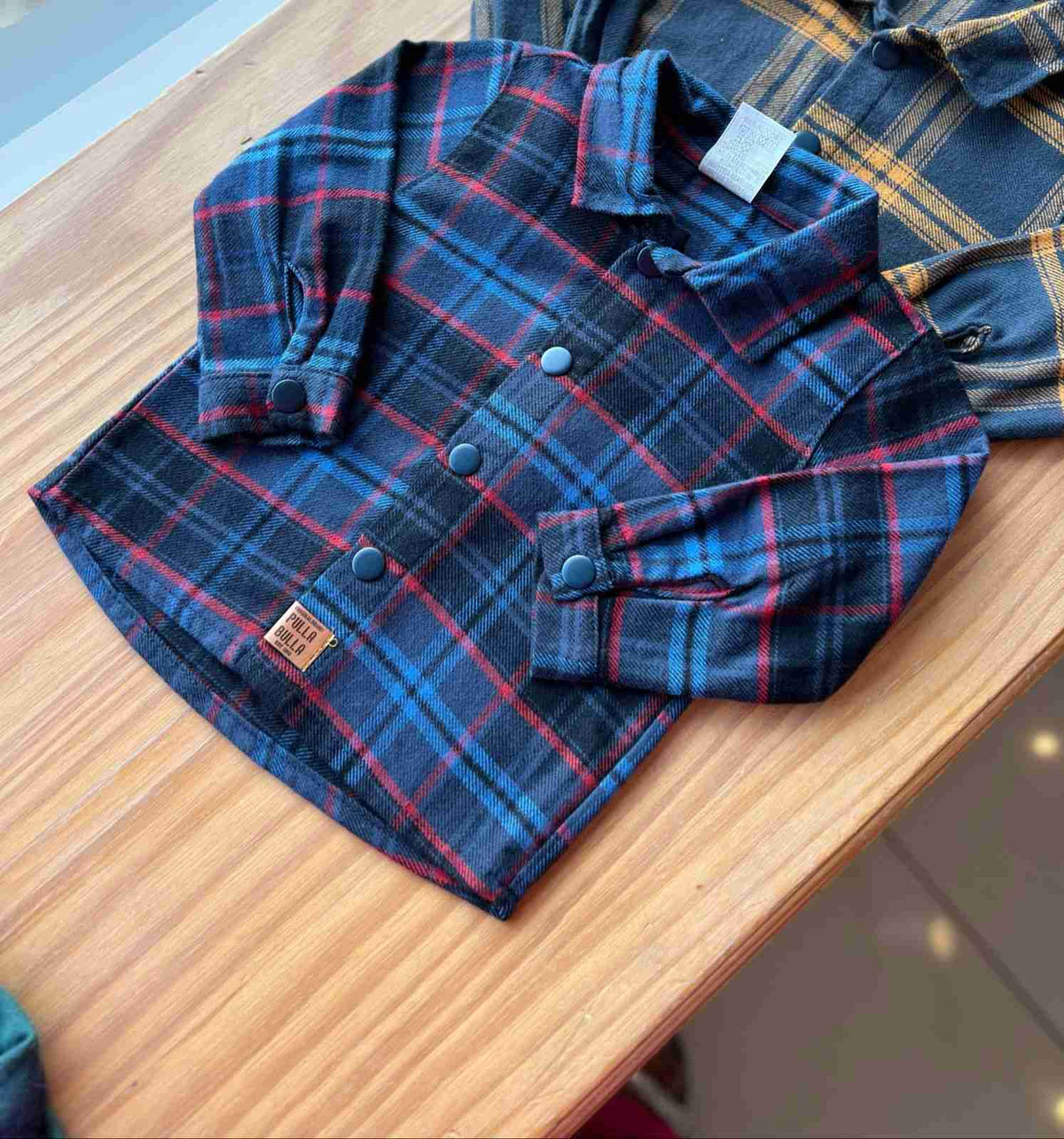 CAMISA MANGA LONGA XADREZ QUADRICULADA COM BOTÕES MENINO PULLA BULLA