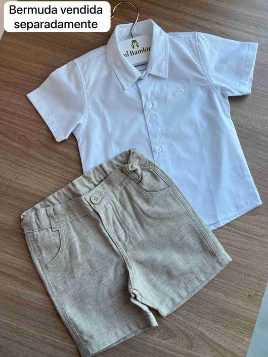 CAMISA MANGA CURTA ESSENCIAL MINIMALISTA BOTÕES MENINO POLO INFANTI