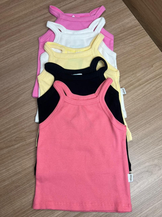 BLUSA ALÇA CANELADA LISA BÁSICO MENINA ELIAN