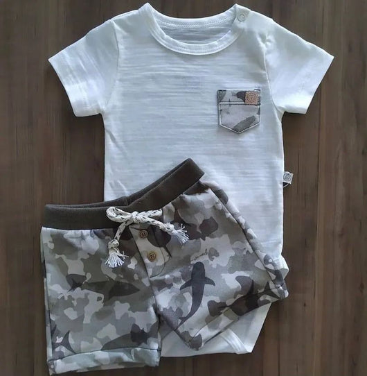 CONJUNTO BODY MANGA CURTA E SHORT NEW ATTITUDE MENINO GROW UP PRO45