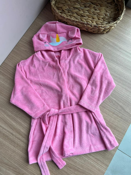 ROUPÃO MANGA LONGA FELPUDA COM CAPUZ UNICORNIO MENINA TIP TOP