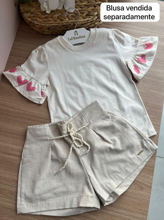 SHORT ELÁSTICO CORDÃO MENINA PULLA BULLA