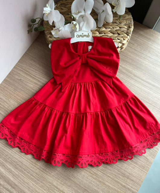 VESTIDO REGATA LAÇO BORDADO BABADO RENDA MENINA ANIME