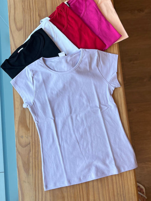 BLUSA MANGA CURTA LISA EM MALHA MENINA PULLA BULLA