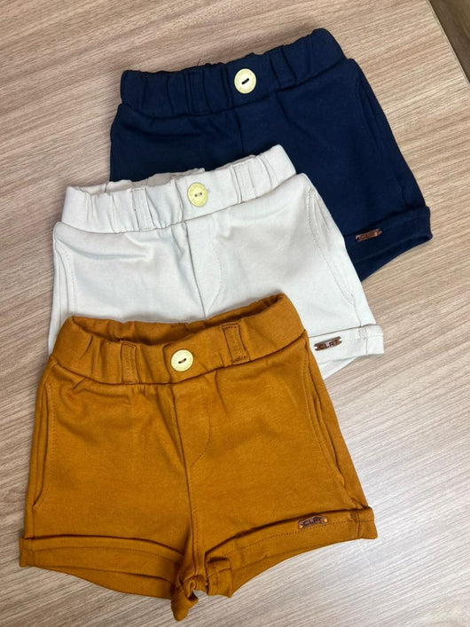 BERMUDA BOLSOS BOTÃO BARRA DOBRADA MENINO COLORITTA